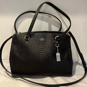 Textured black Coach purse-Medium
